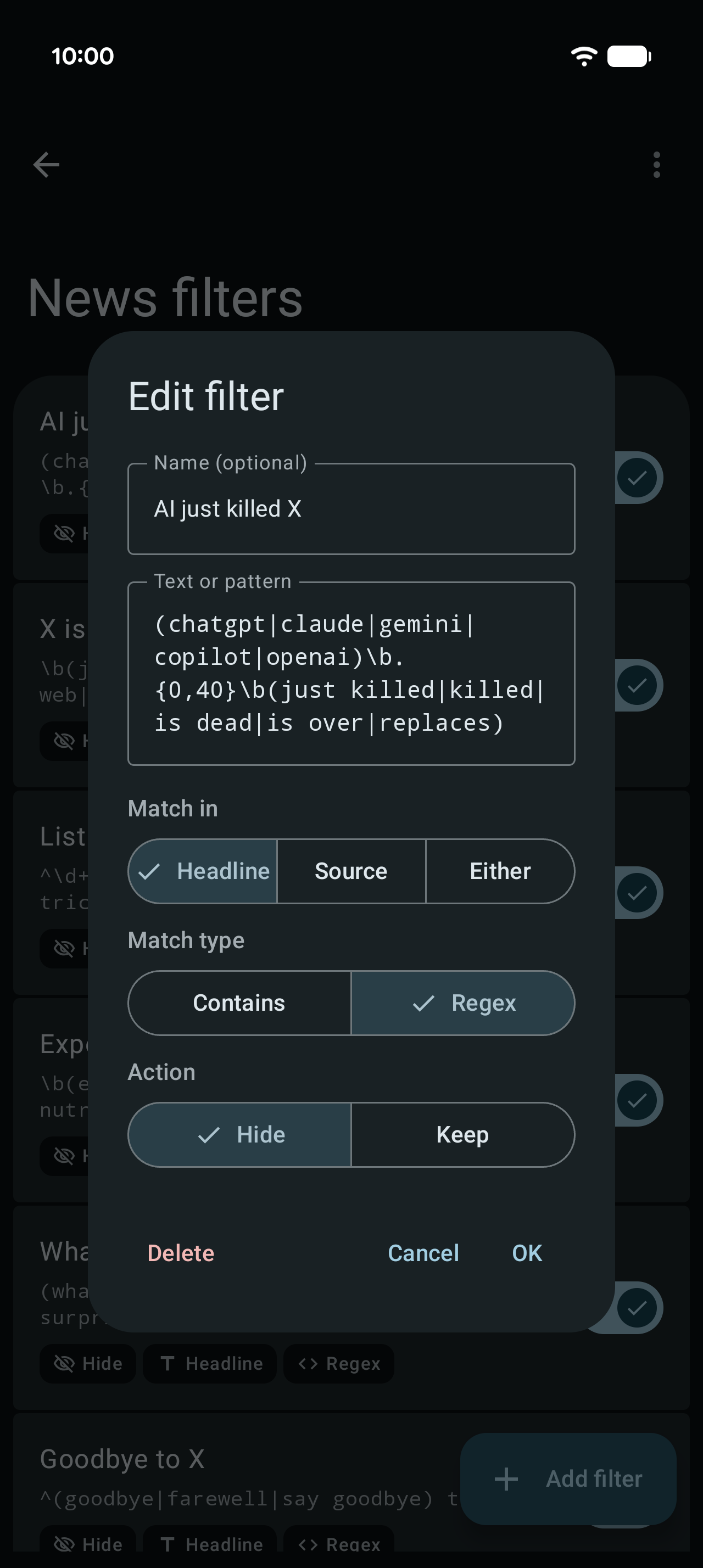 Discover Feed Filter screenshot 6