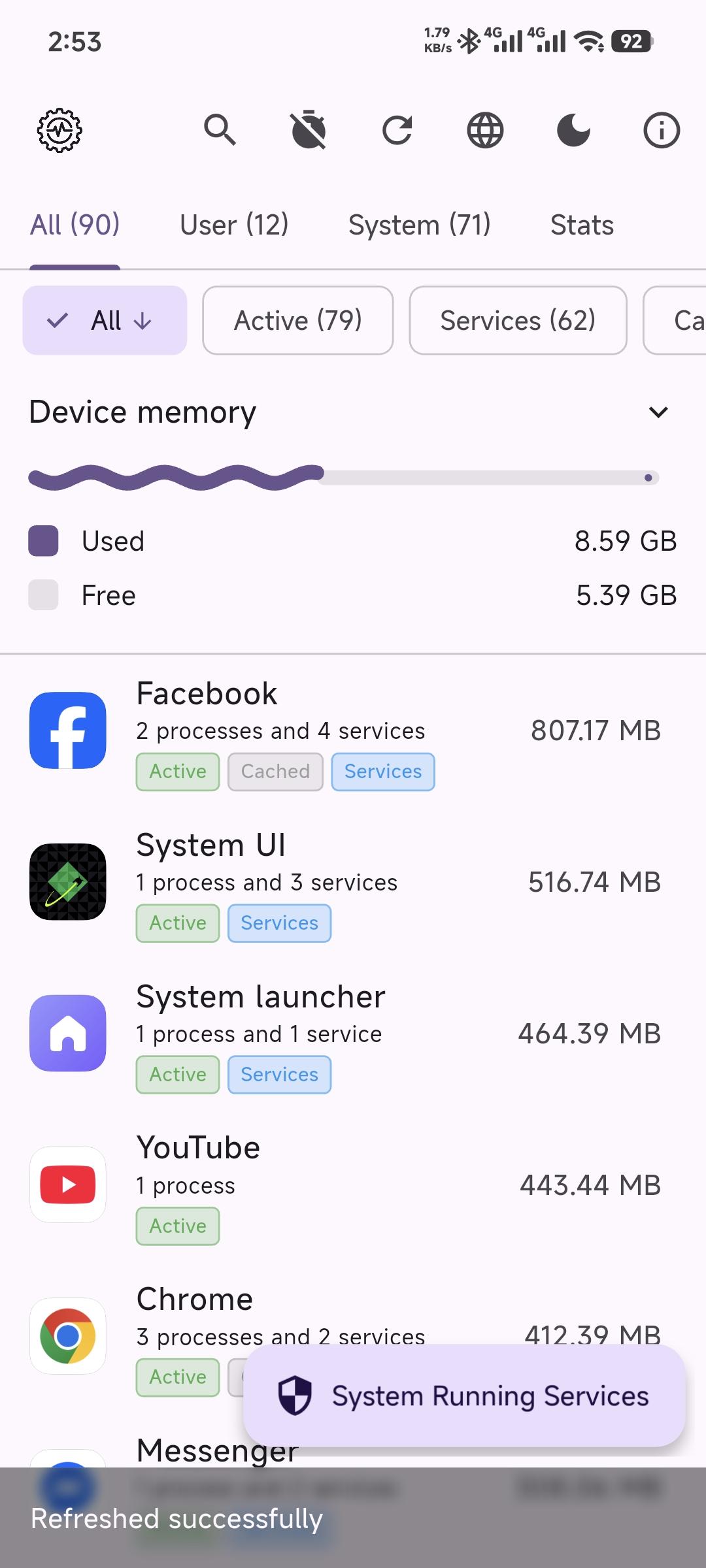 Running Services Monitor screenshot 1