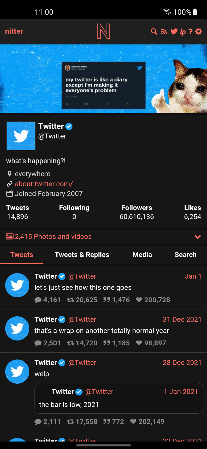 Nitter for Android screenshot 2