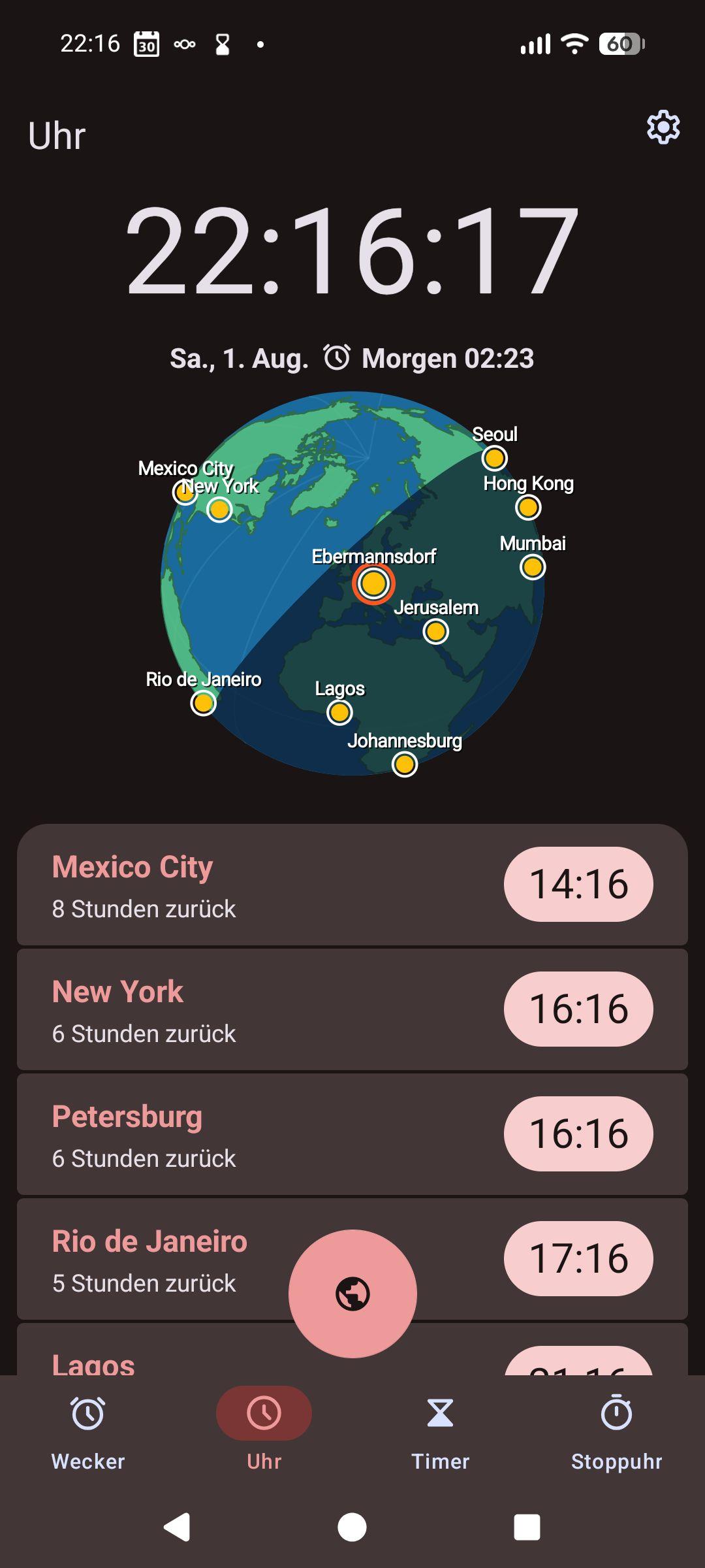AlarmClock Deluxe (Wecker, Uhr, Timer, Stoppuhr) screenshot 1