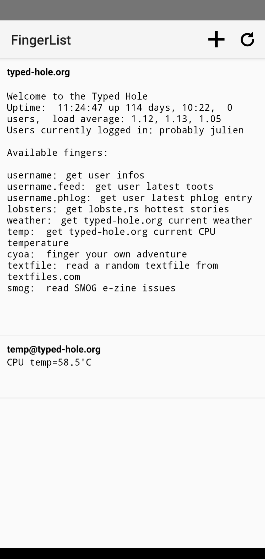 FingerList screenshot 1