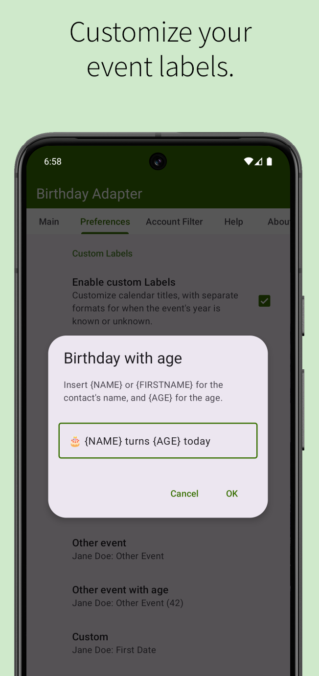 Birthday Adapter screenshot 6