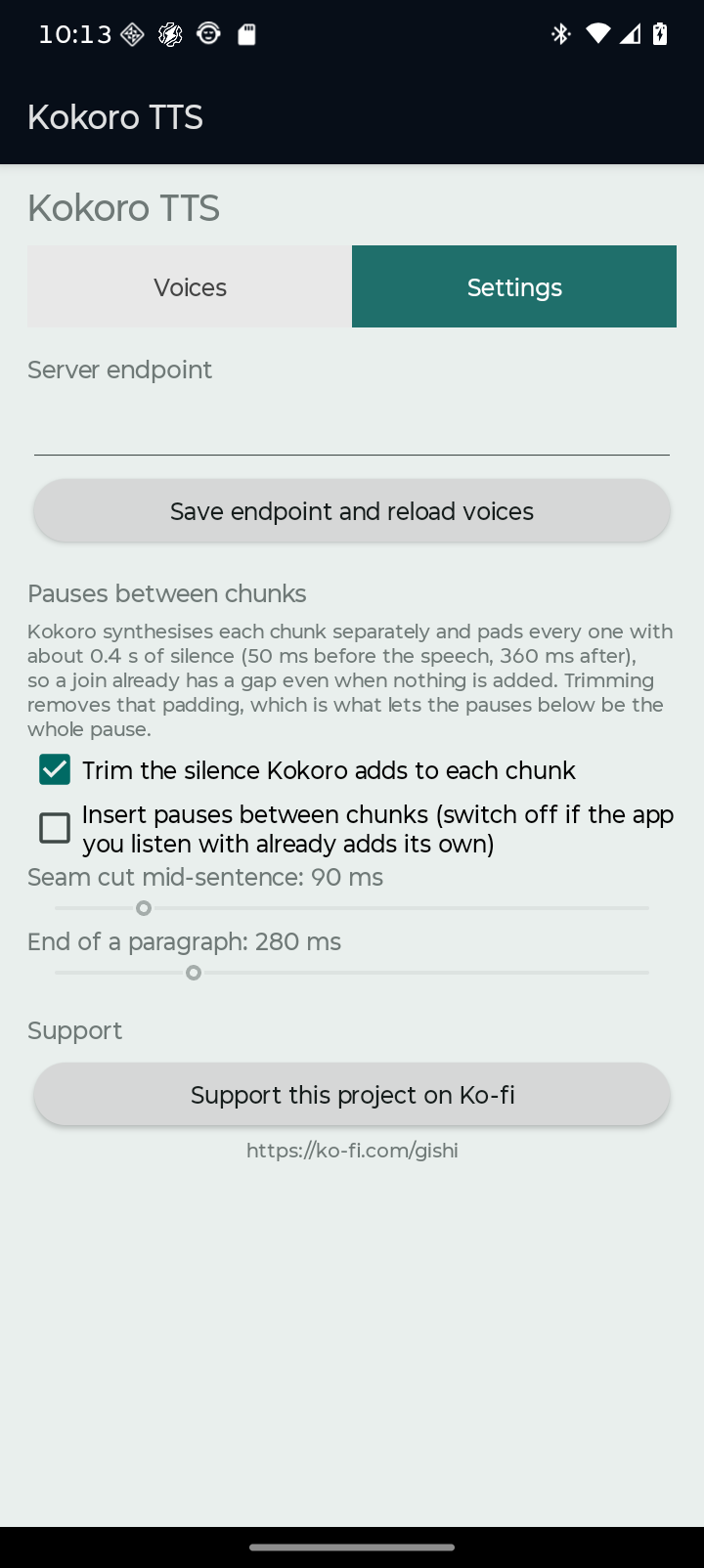 Kokoro Android system TTS driver screenshot 3