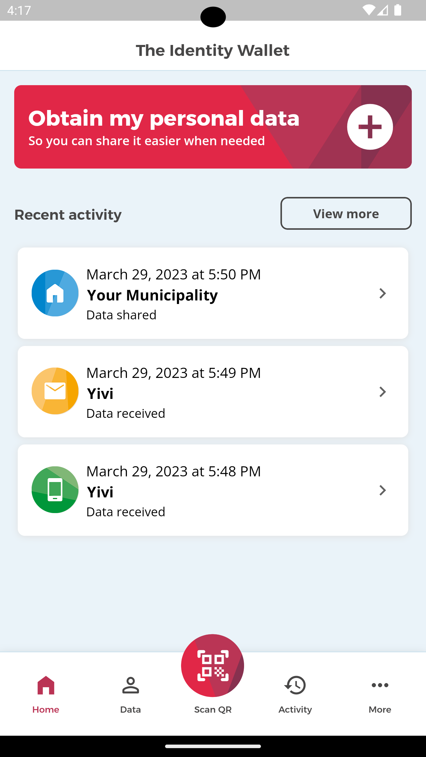 Yivi screenshot 2