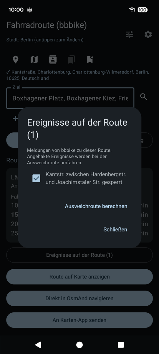 BikeRoutePlanner screenshot 2