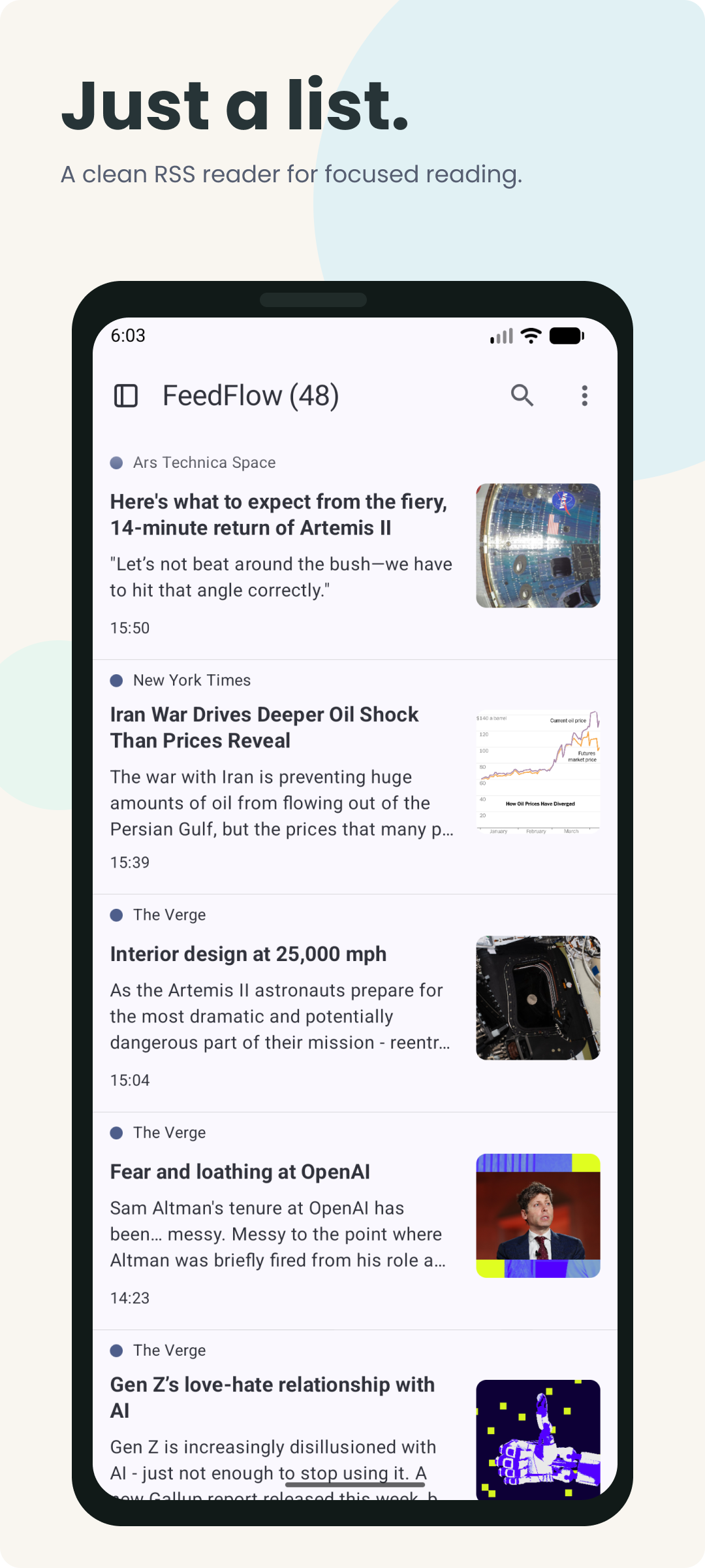 FeedFlow - RSS Feed Reader screenshot 1