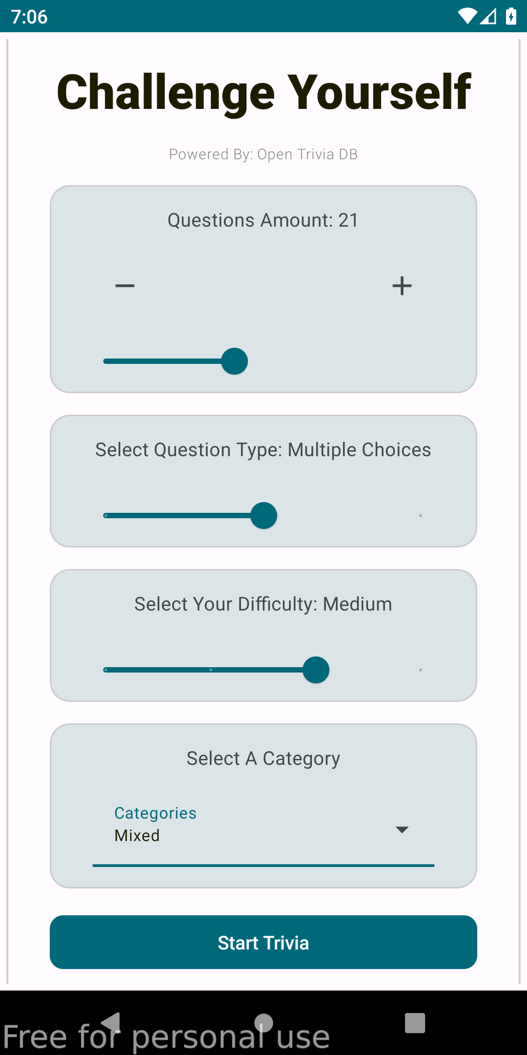 Trivia App screenshot 2