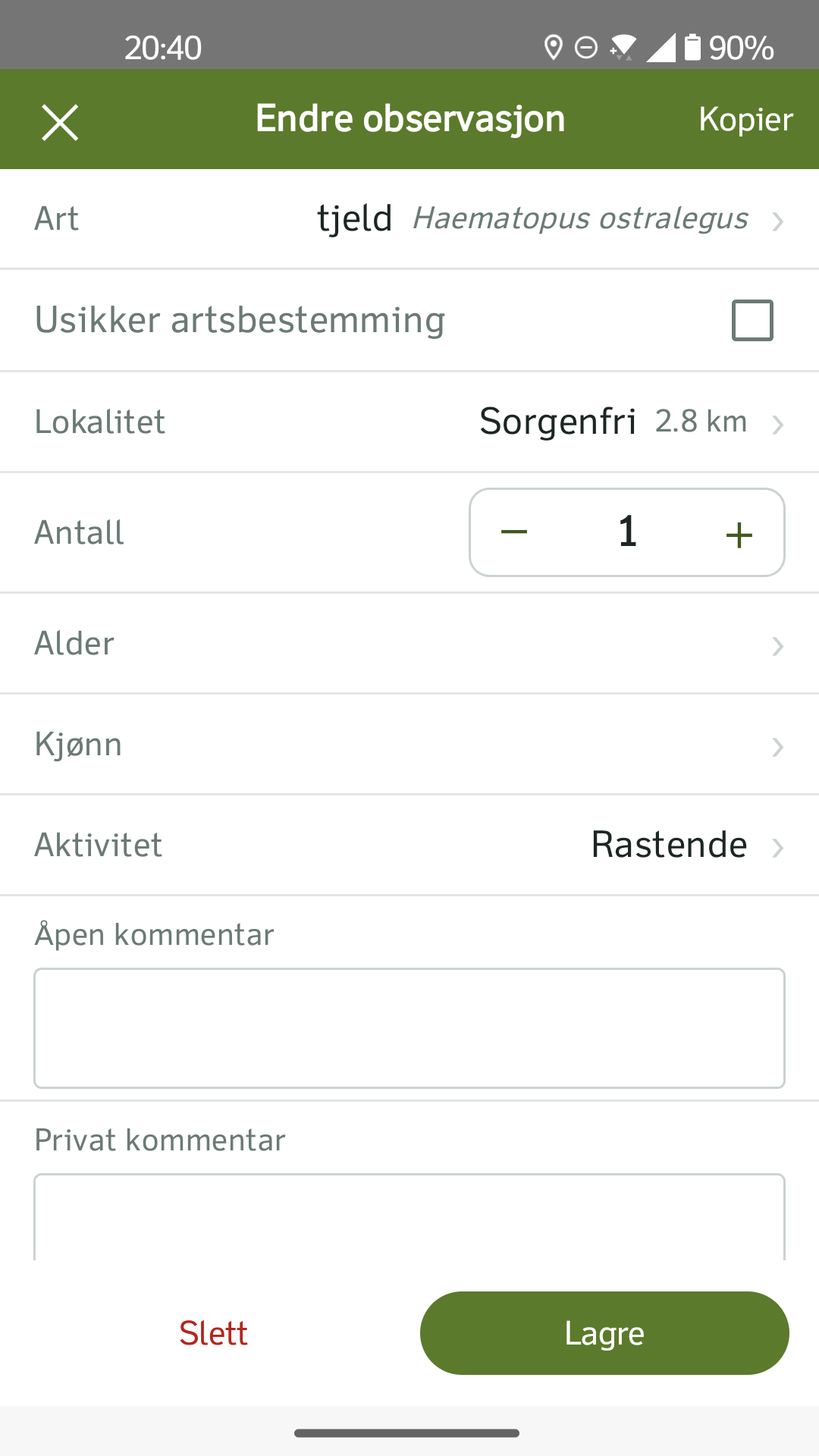 Feltbok screenshot 8