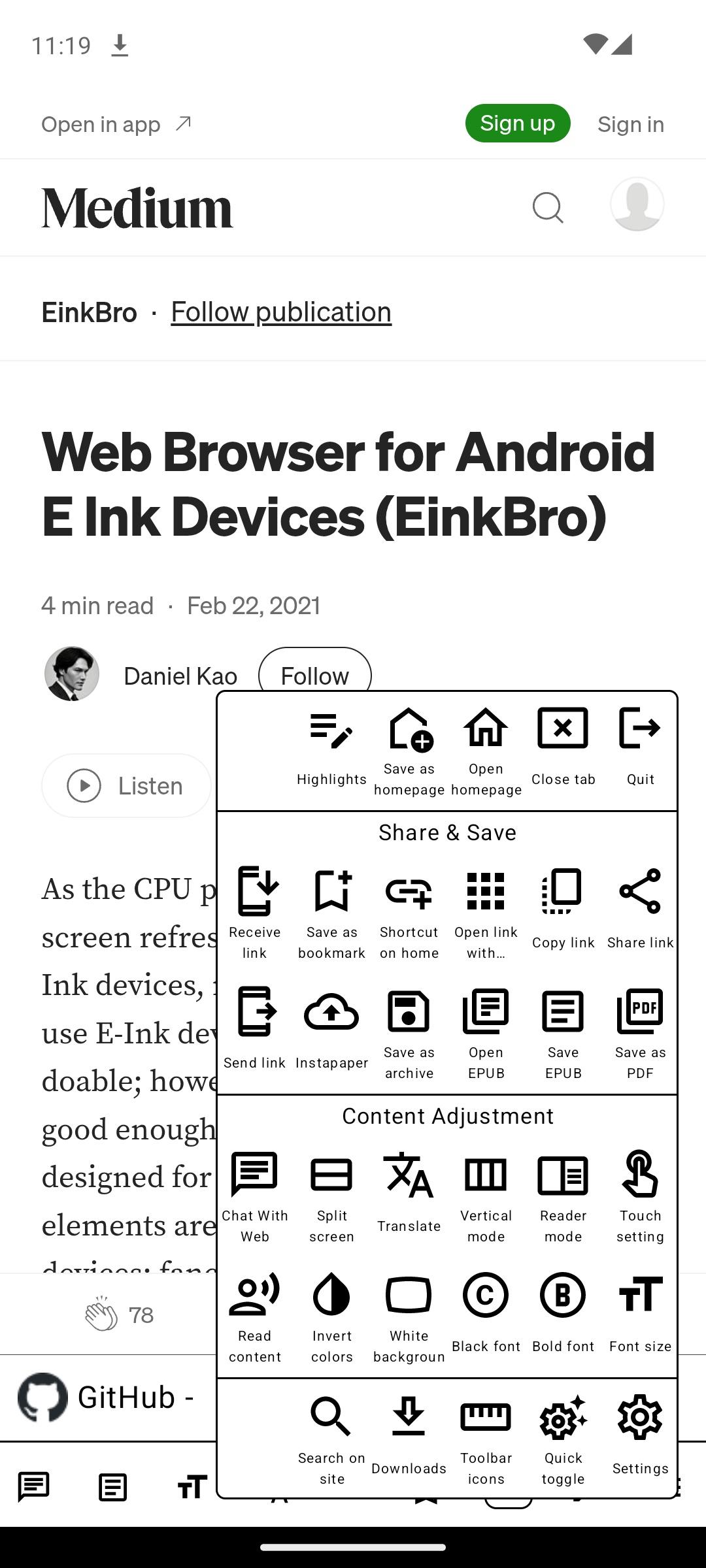 EinkBro screenshot 3