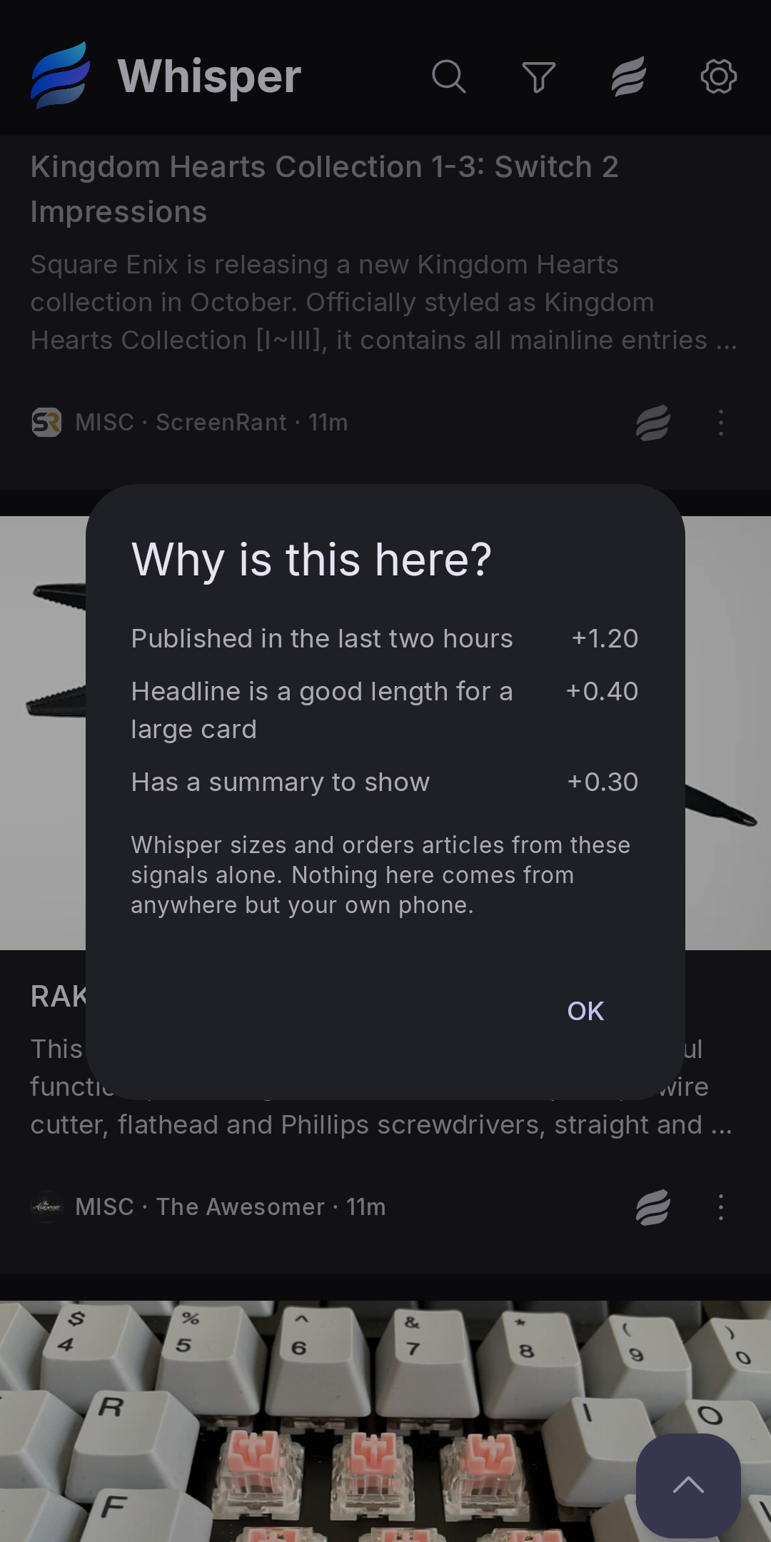 Whisper: RSS Reader screenshot 5