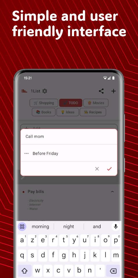1List - Simple Lists for TODO, Shopping, Movies... screenshot 4