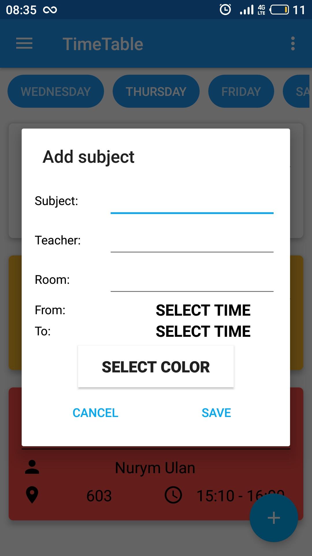 Timetable screenshot 4