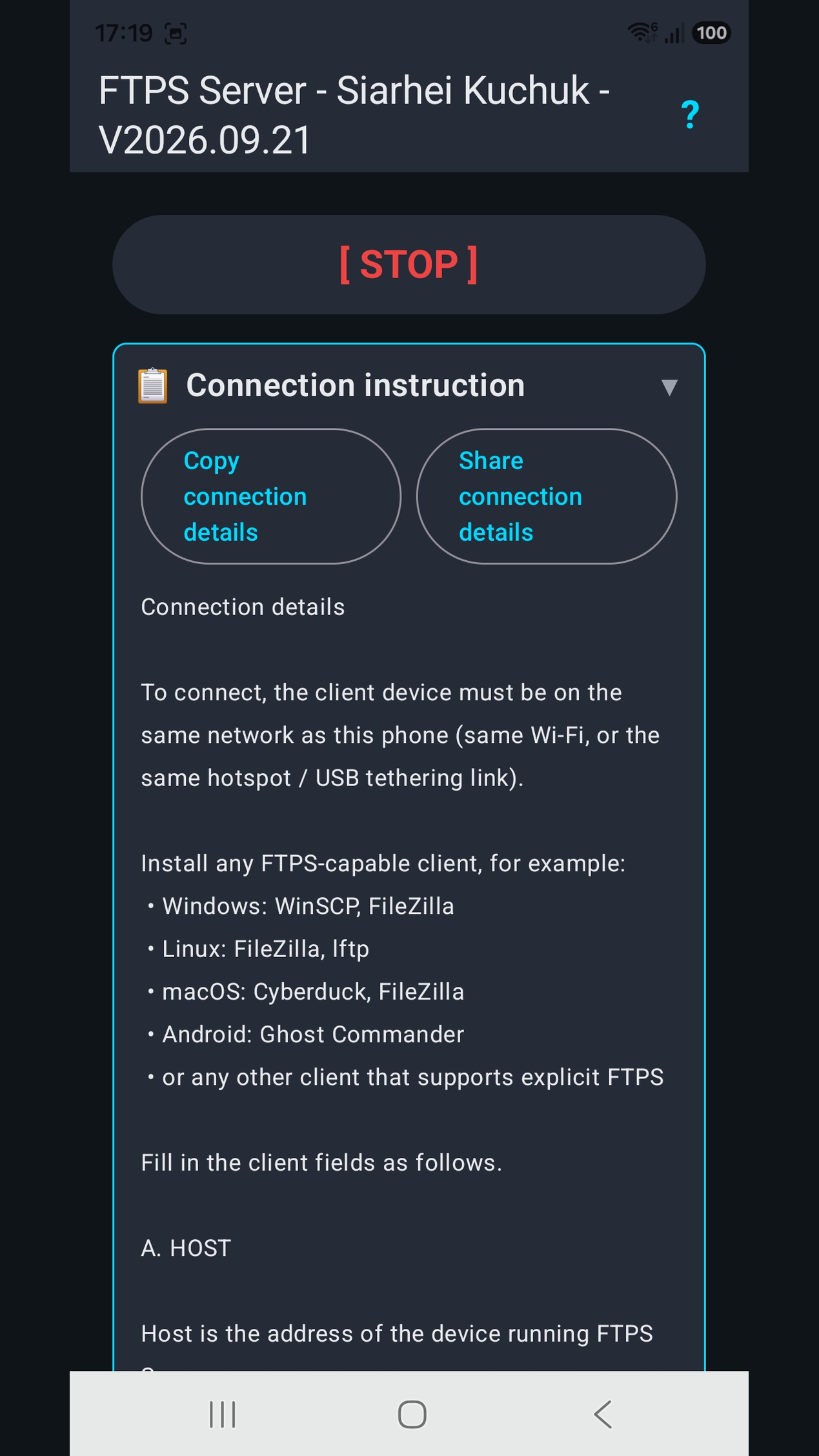 FTPS Server screenshot 3