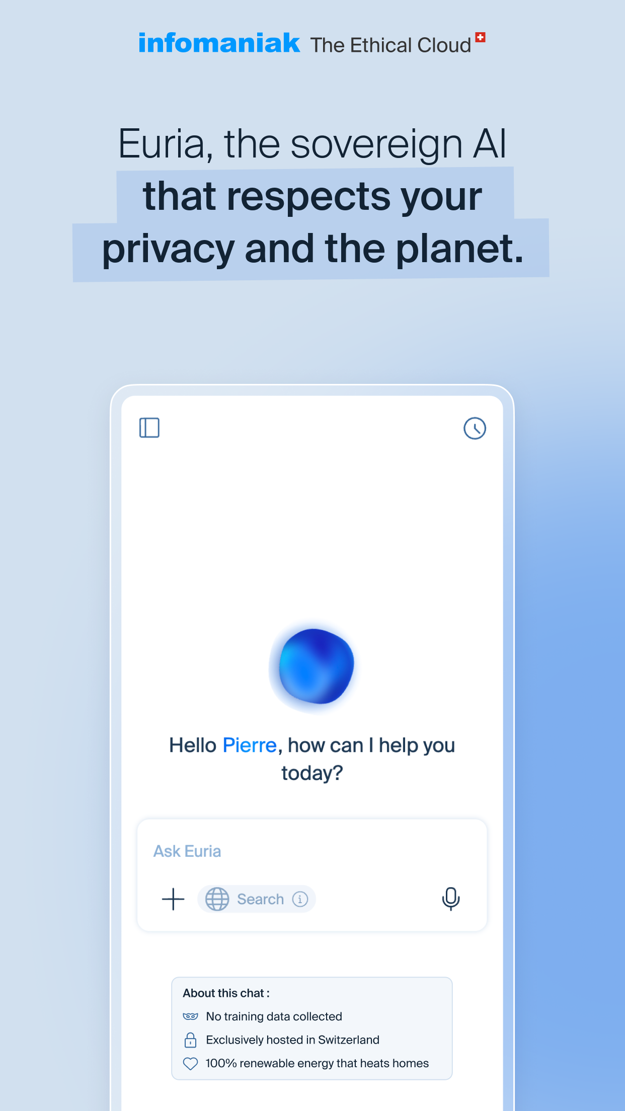Infomaniak Euria screenshot 1