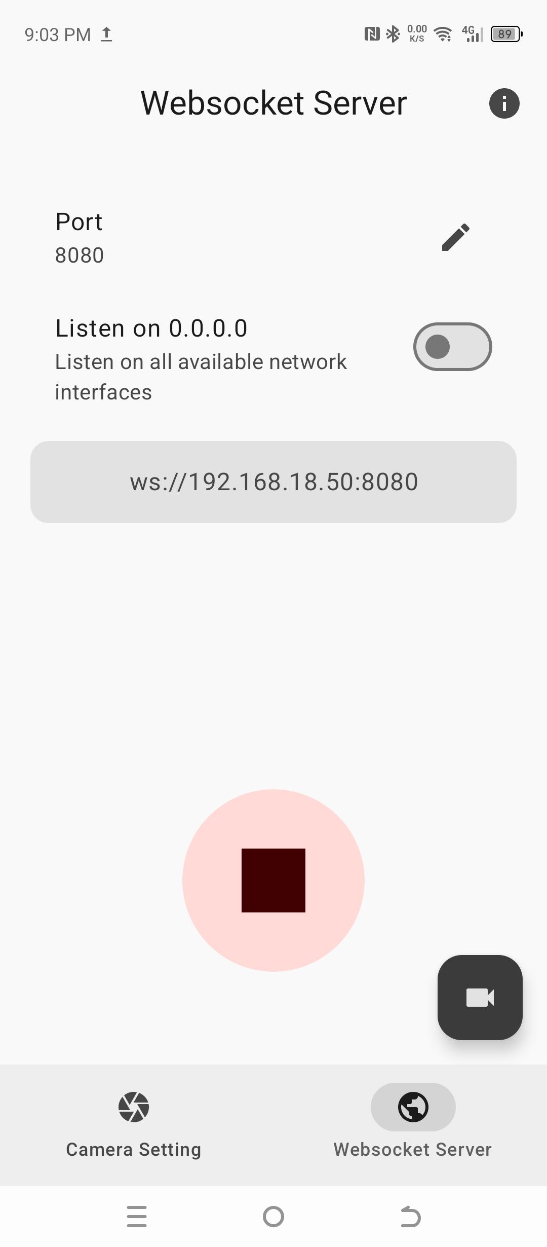 Websocket CAM screenshot 2
