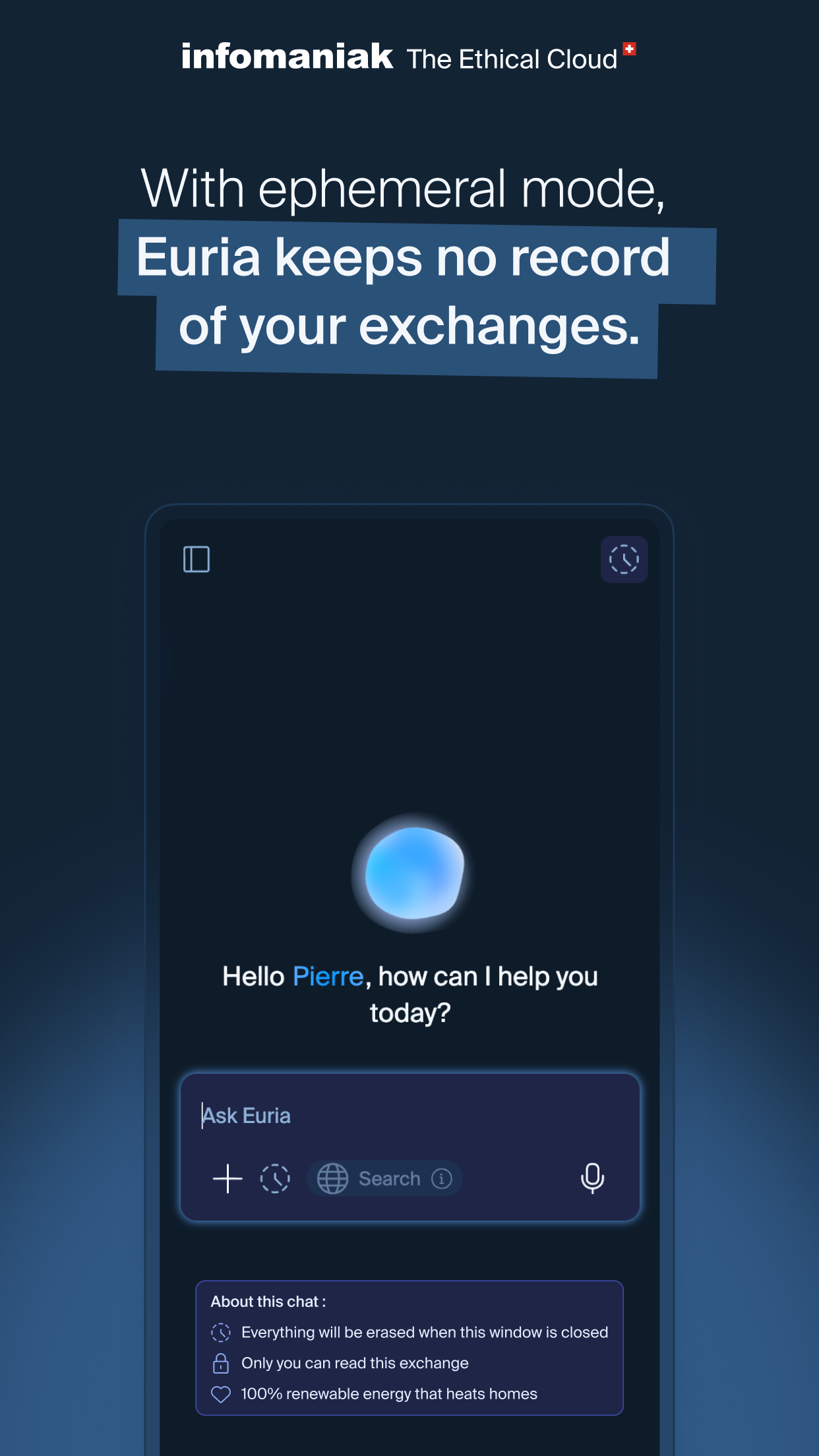 Infomaniak Euria screenshot 2