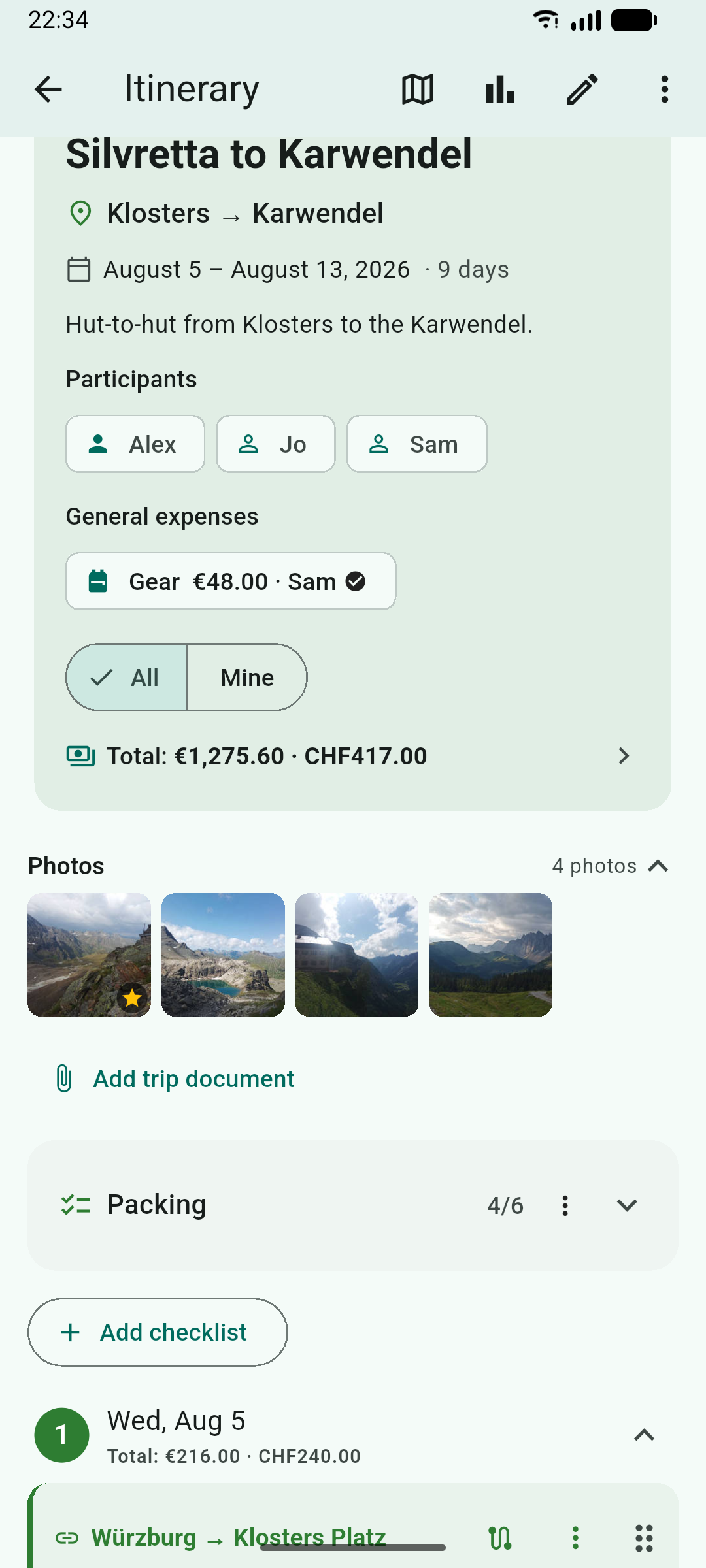 Pappus Travel Planner screenshot 2