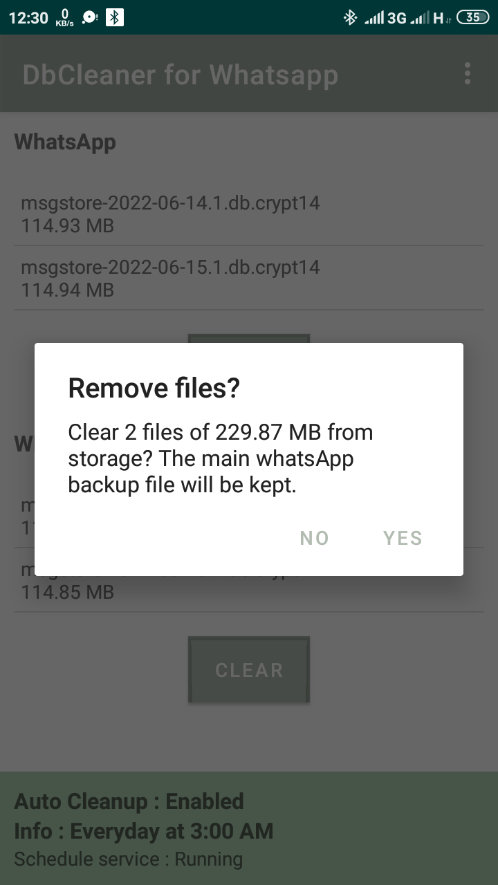 DbCleaner for Whatsapp screenshot 2