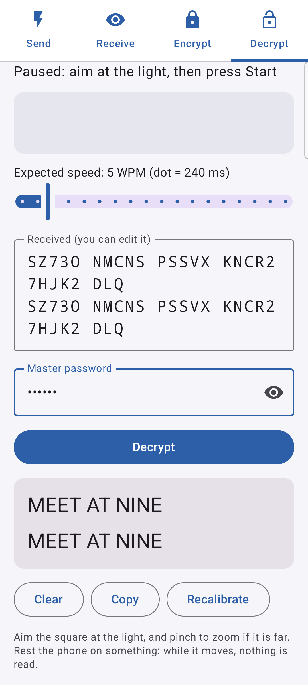 MorseLightCrypt screenshot 4