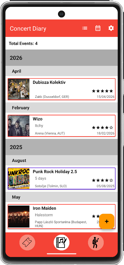 Concert Diary screenshot 1