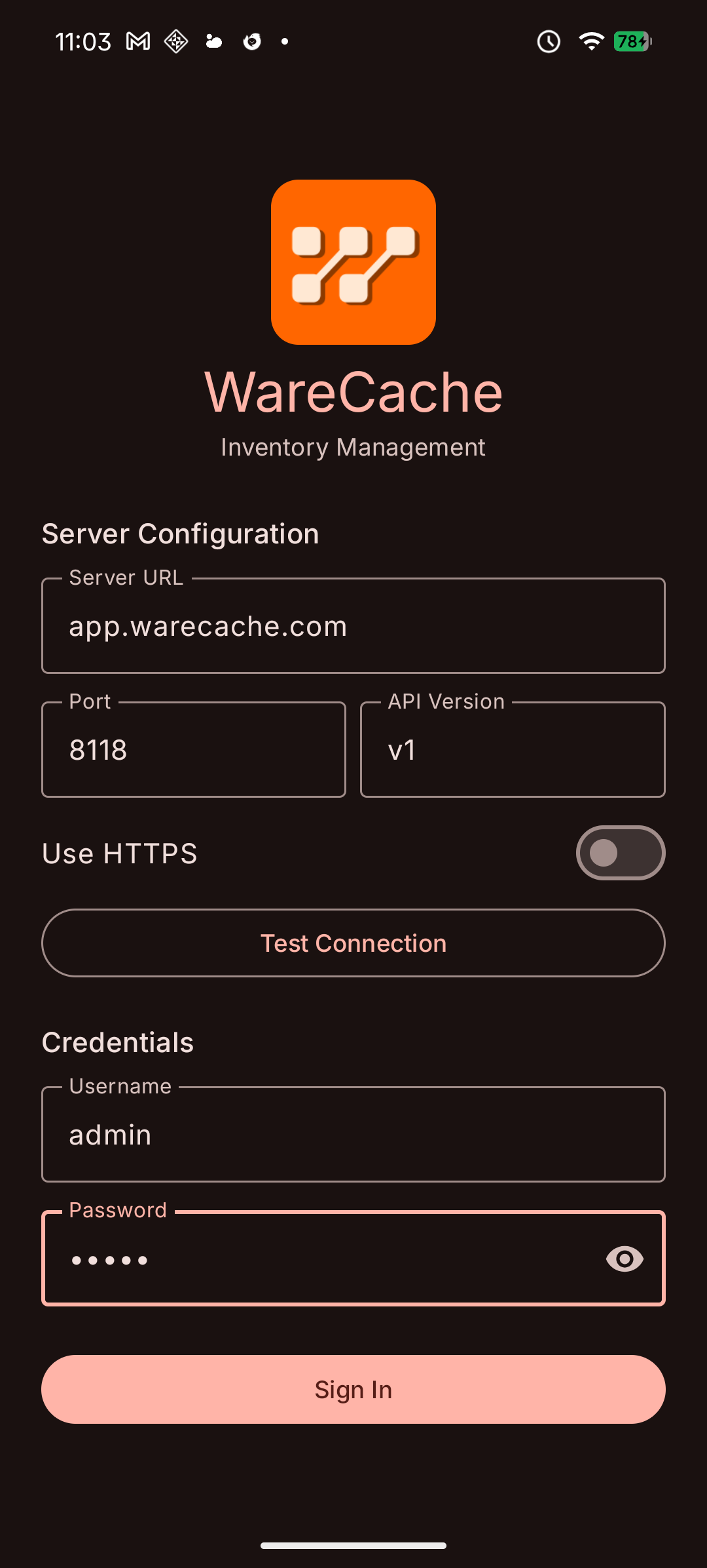 warecache screenshot 1