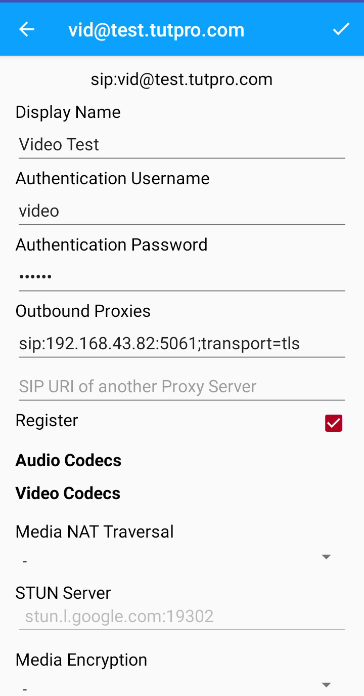 baresip+ screenshot 3