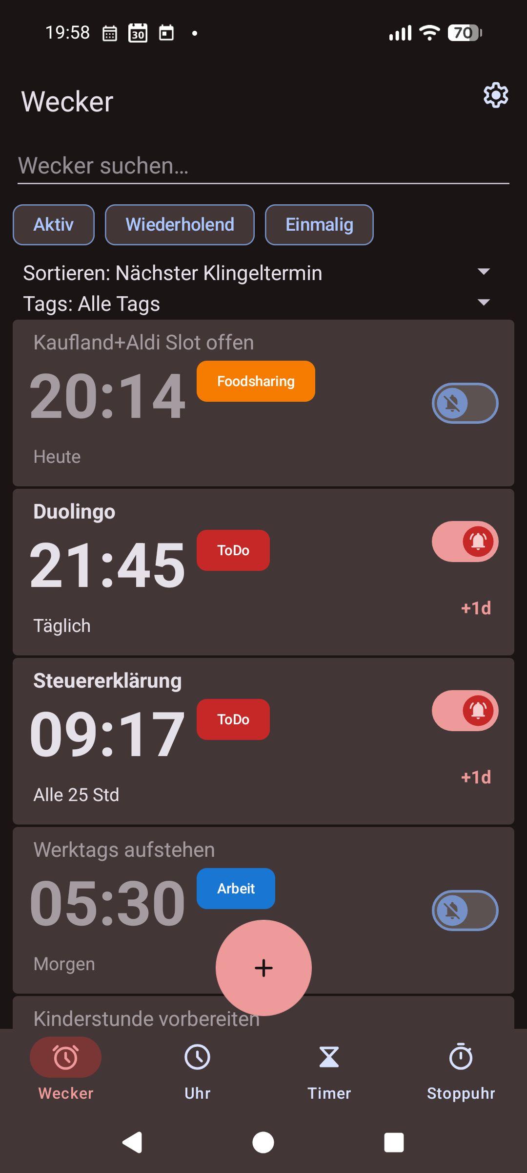 AlarmClock Deluxe (Wecker, Uhr, Timer, Stoppuhr) screenshot 3