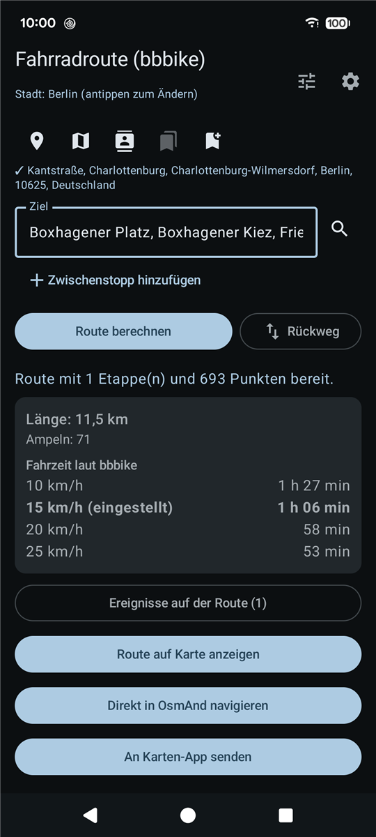 BikeRoutePlanner screenshot 1