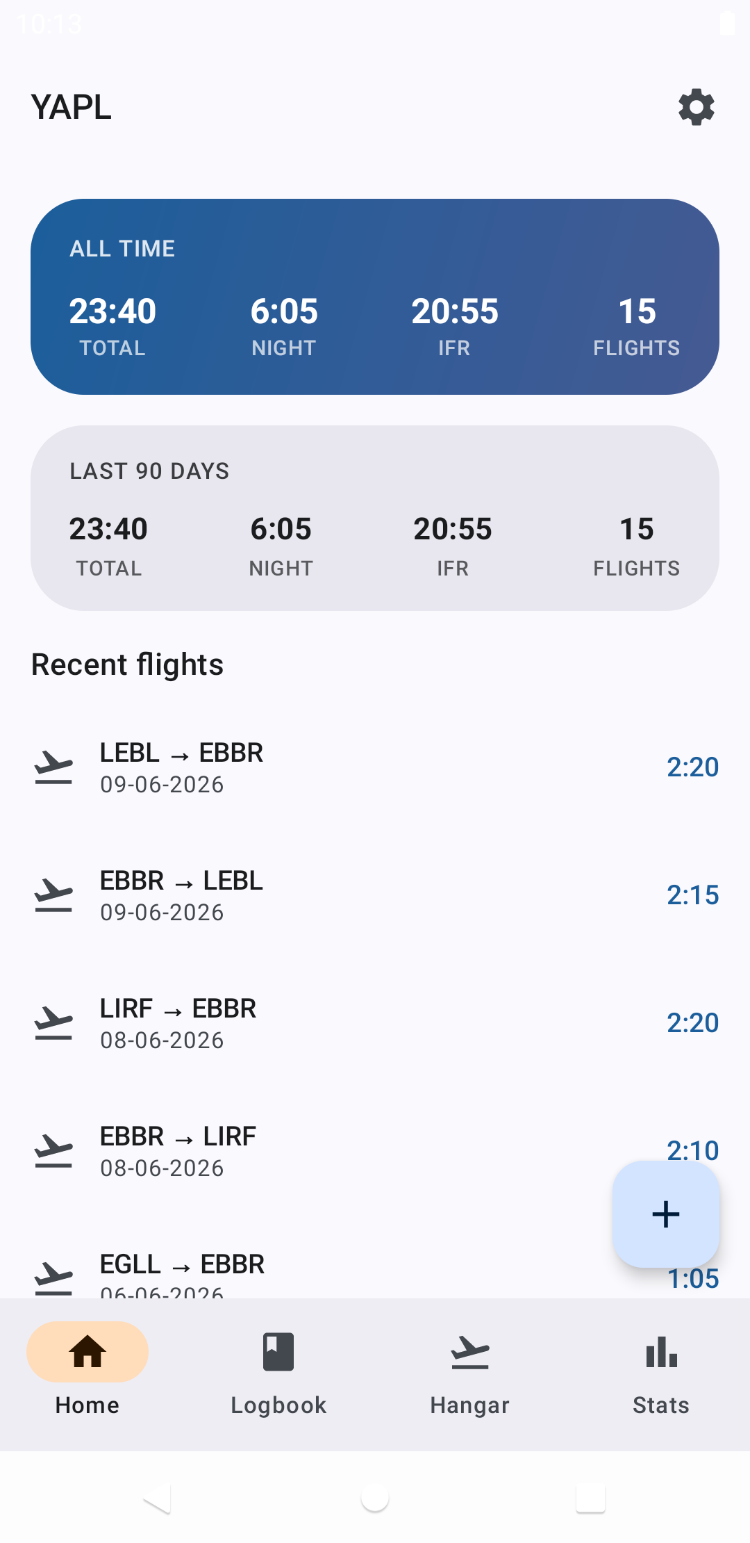 YAPL — Yet Another Pilot Log screenshot 1