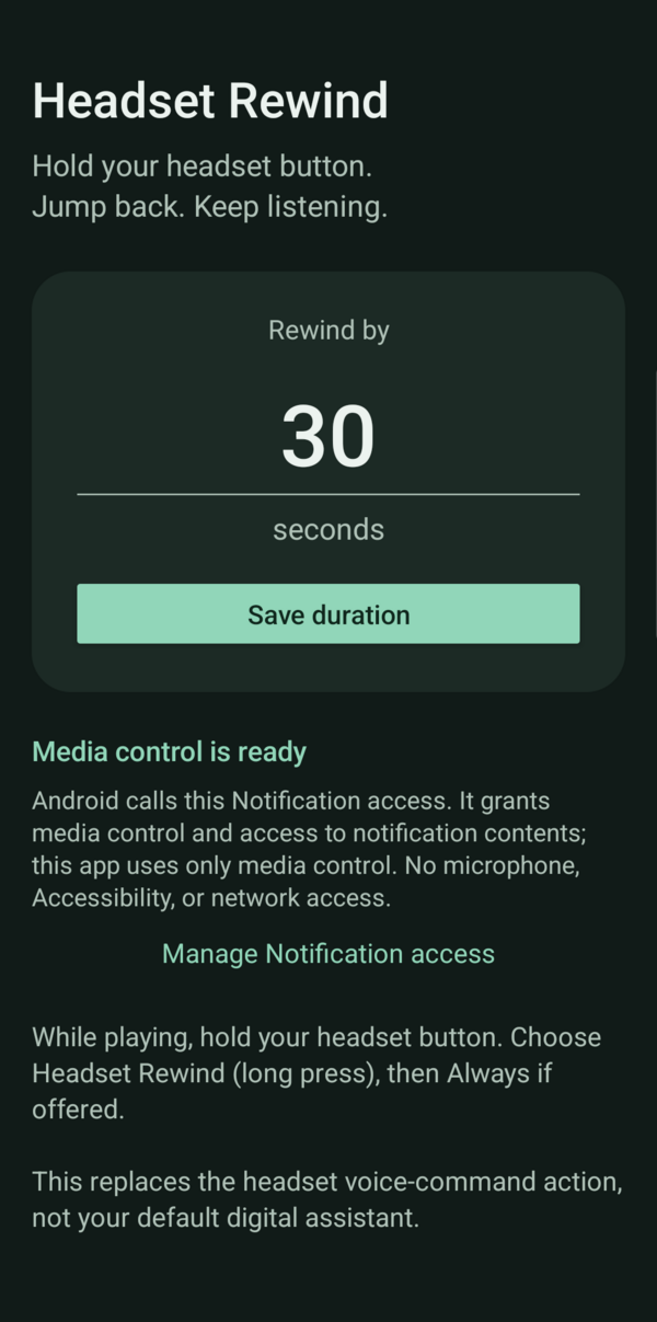 Headset Rewind screenshot 1