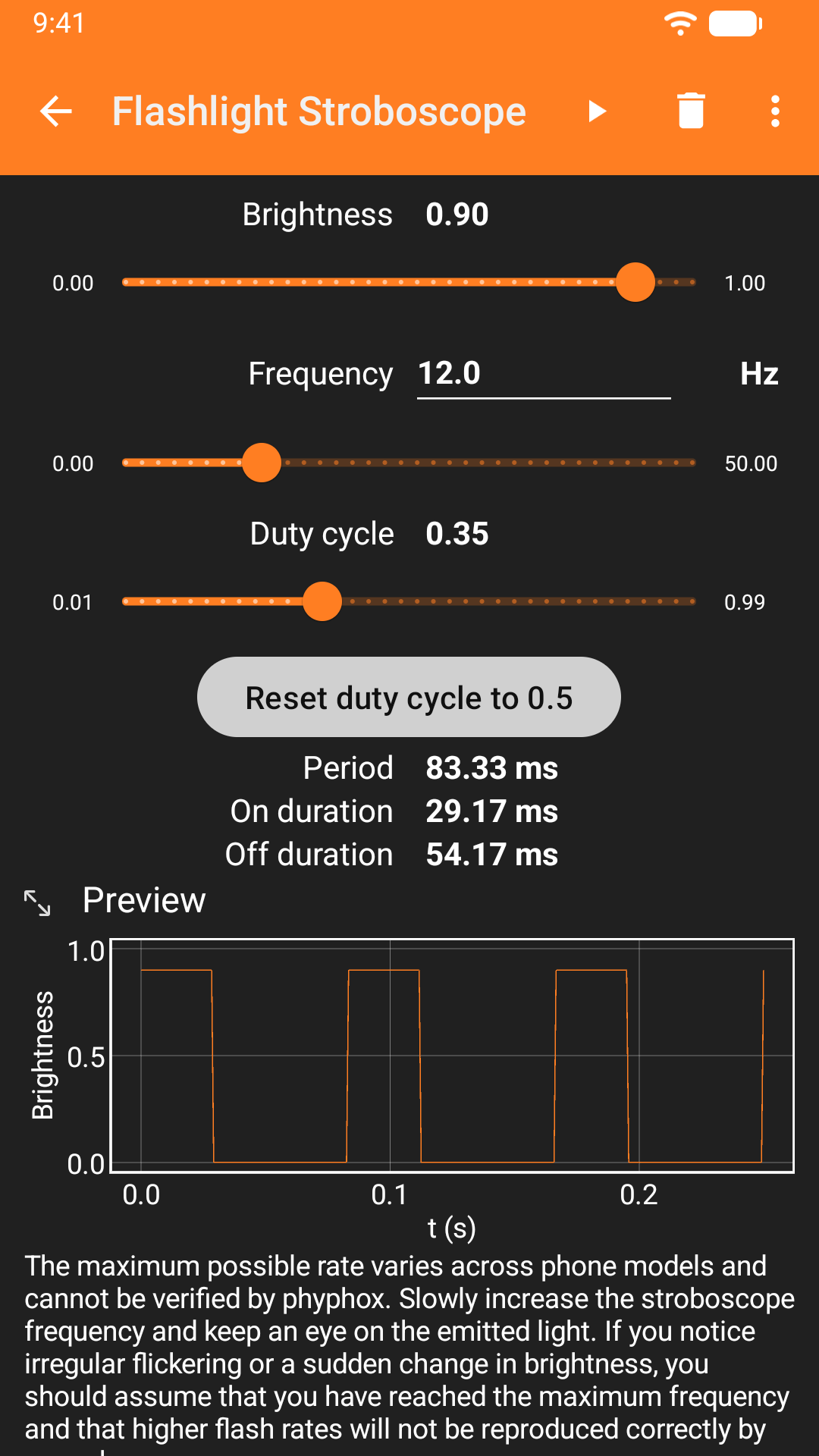 phyphox screenshot 5