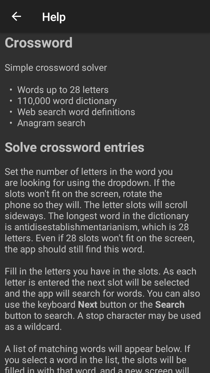 Crossword screenshot 4