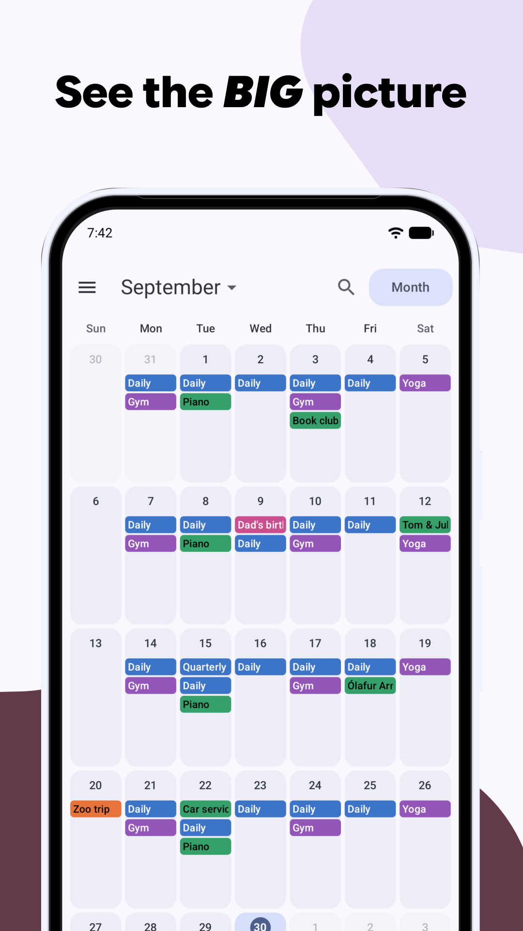 Calendula screenshot 2