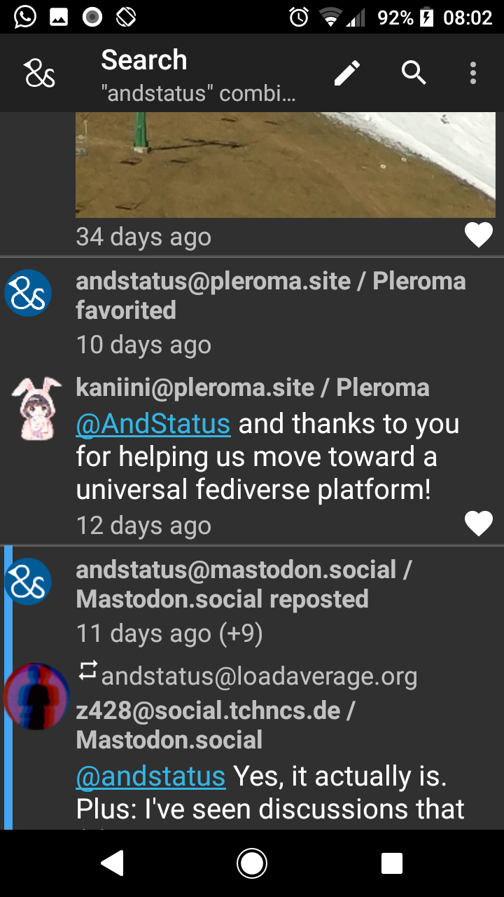 AndStatus screenshot 2
