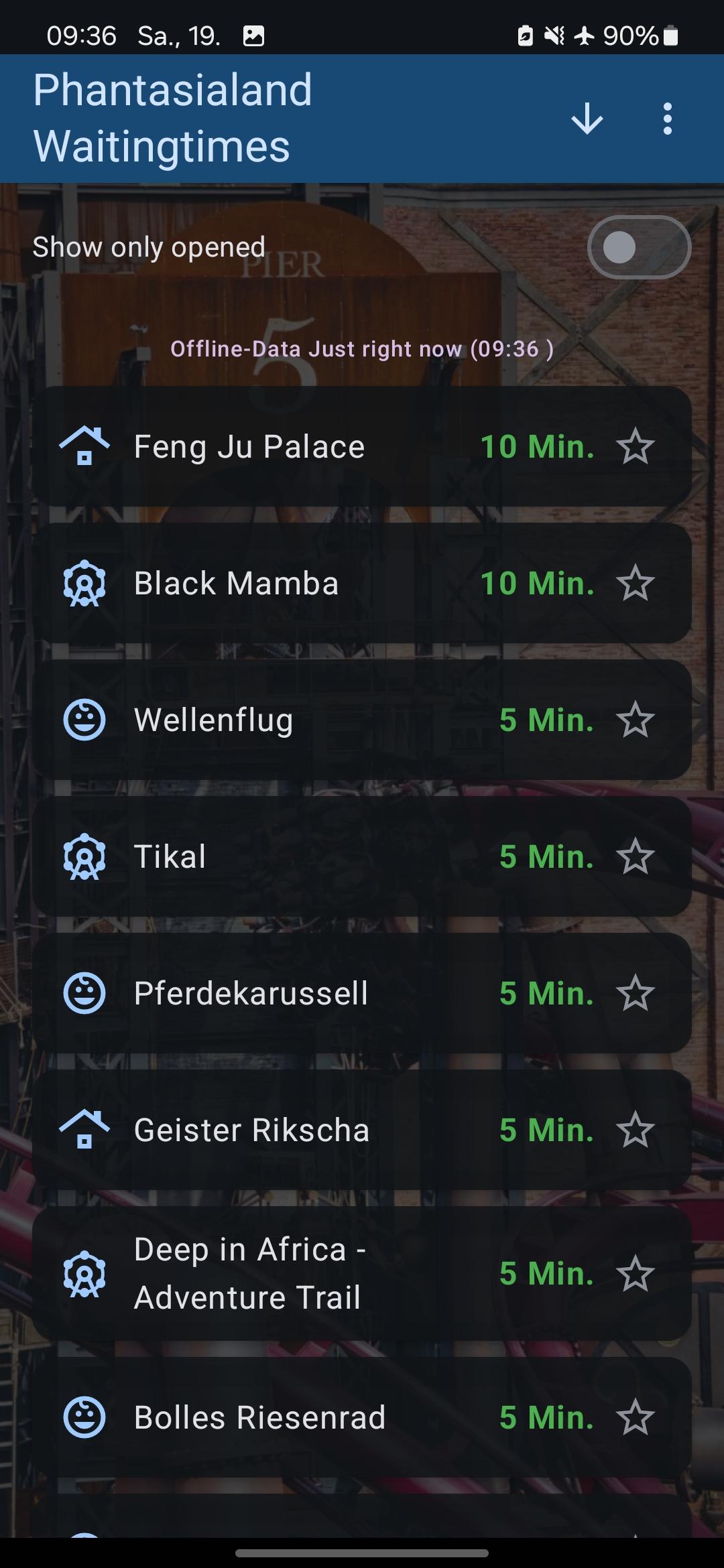 Phantasialand Wait Times screenshot 3