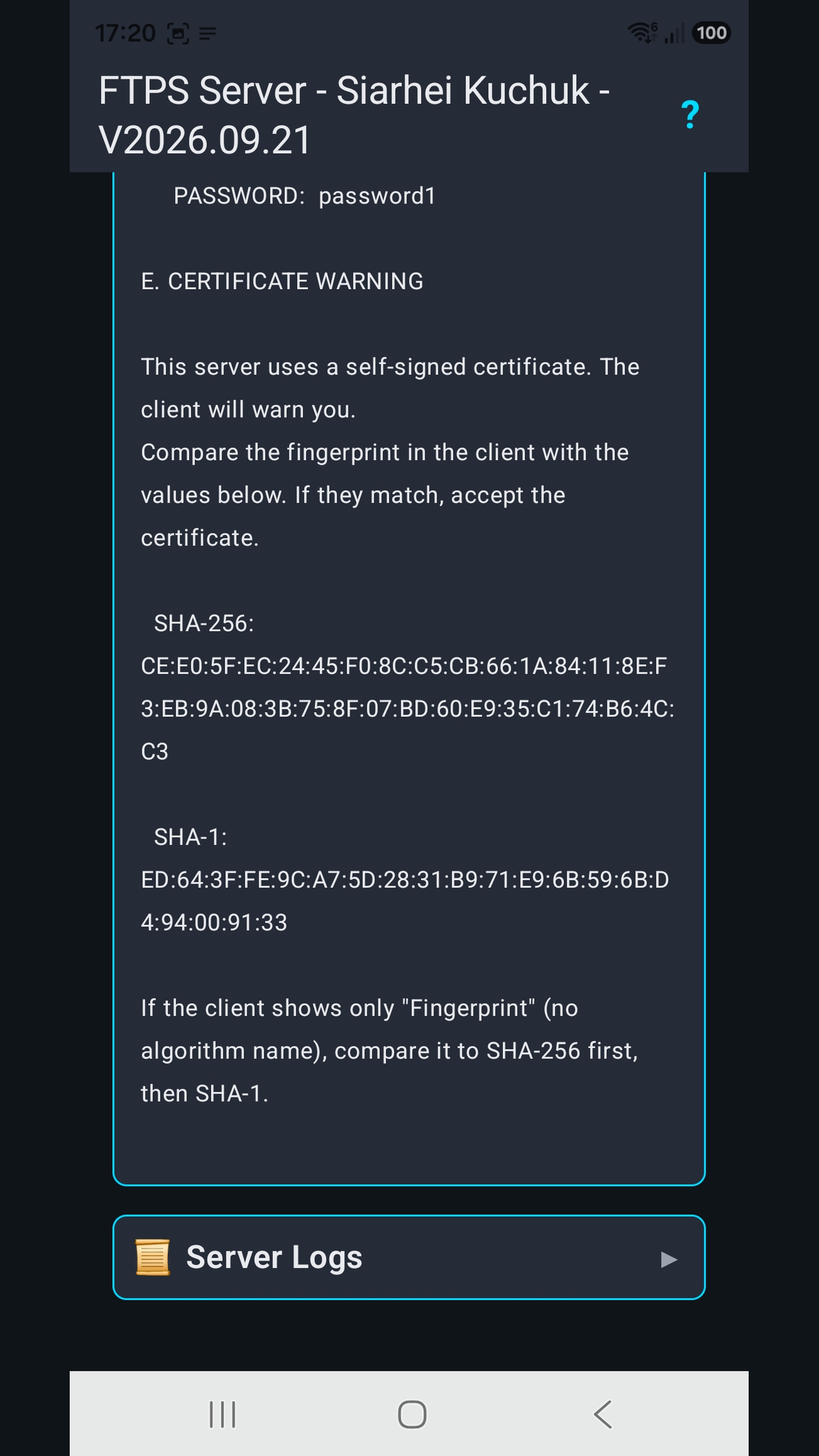 FTPS Server screenshot 6