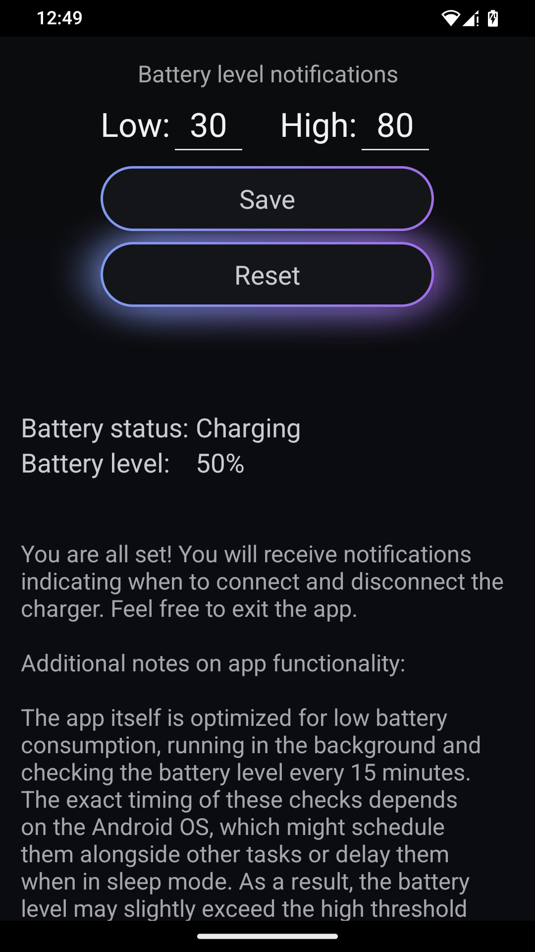 Healthy Battery Charging screenshot 2