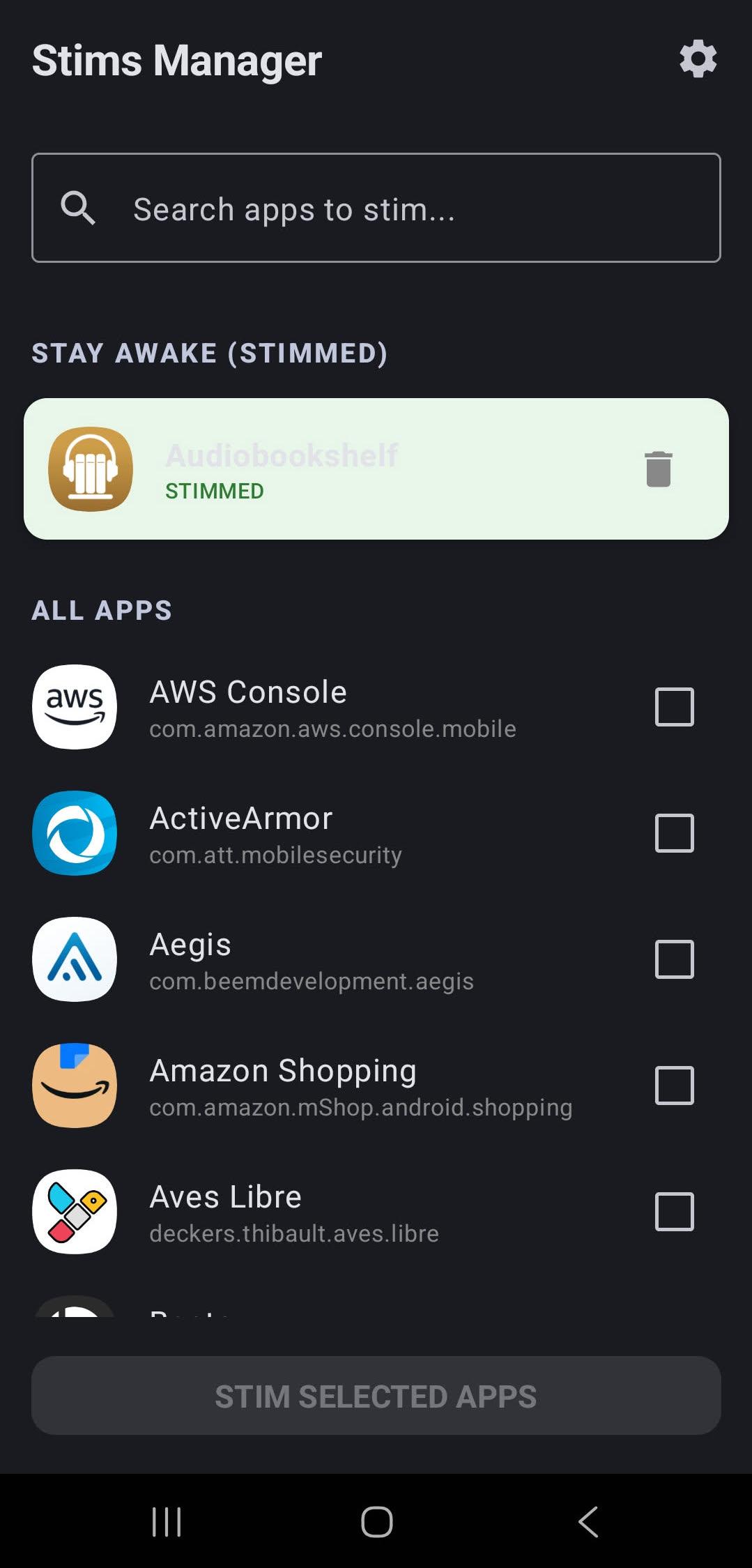 Stims screenshot 2